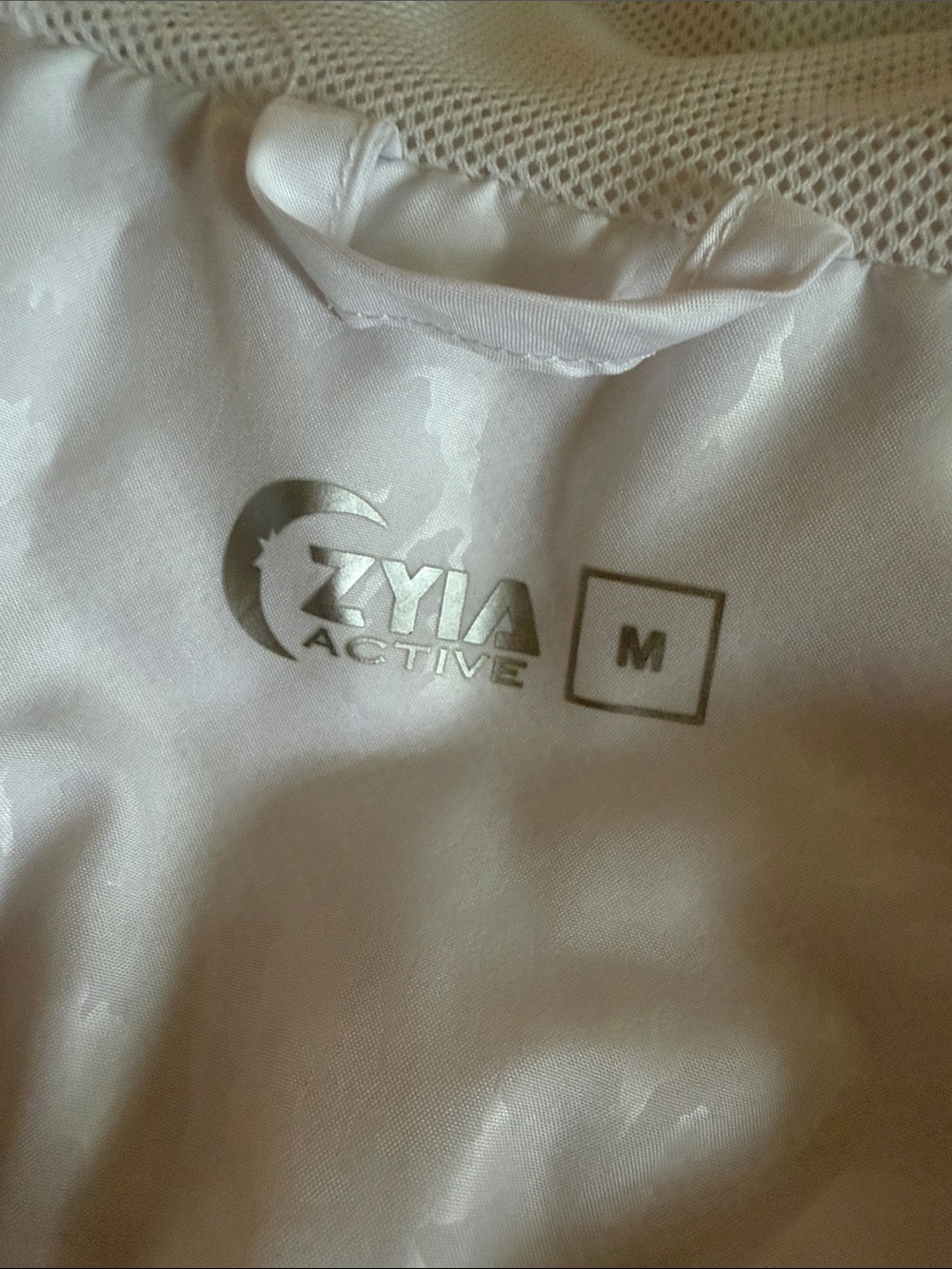 Zyia Active White Athletic Performance mesh zip up jacket